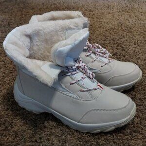 White and Cream Shoes with Top Features